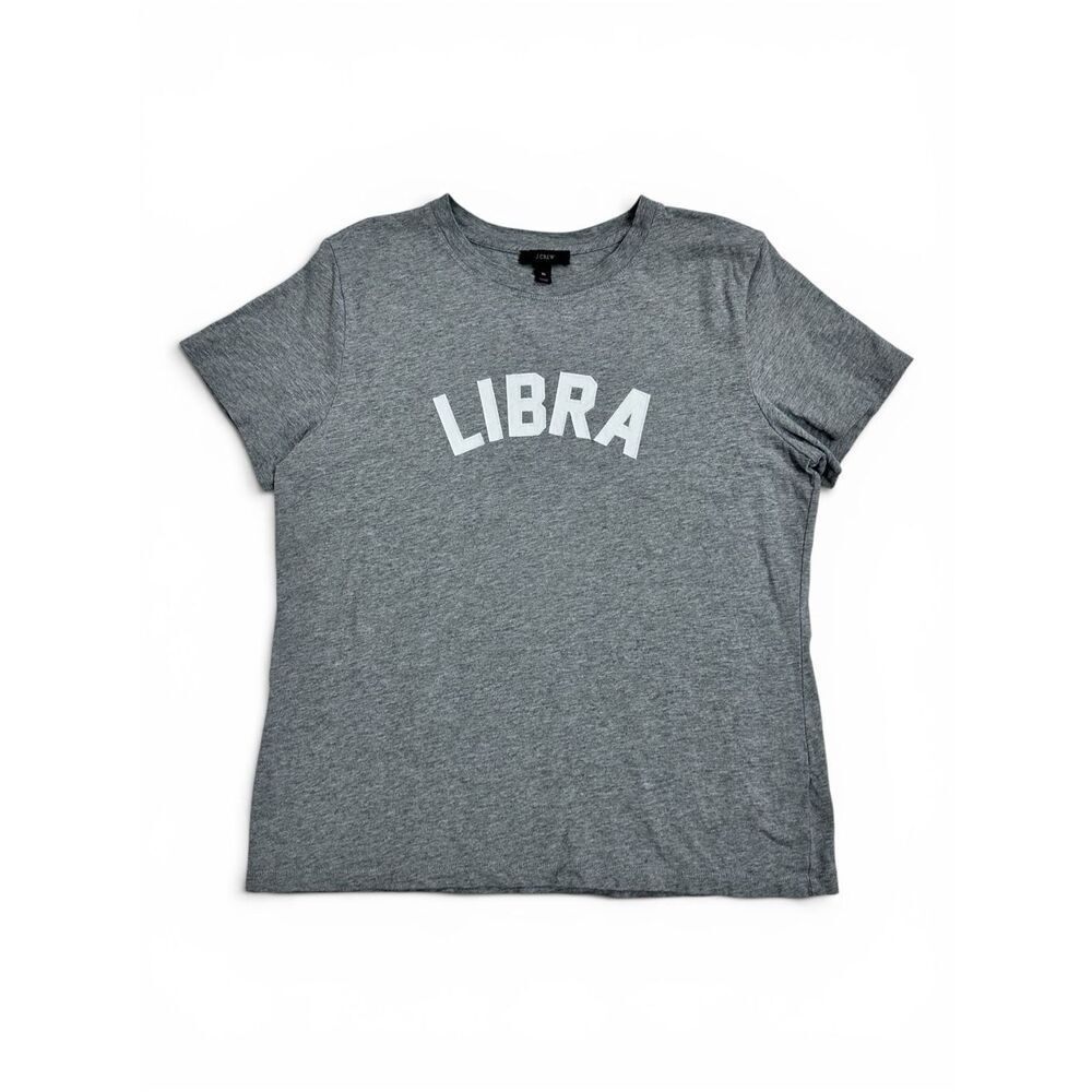 J.Crew Libra Zodiac Graphic Tee XL Gray Love Peace Harmony 100% Cotton